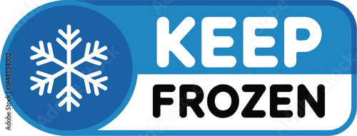 Keep frozen label with snowflake icon for food and product packaging