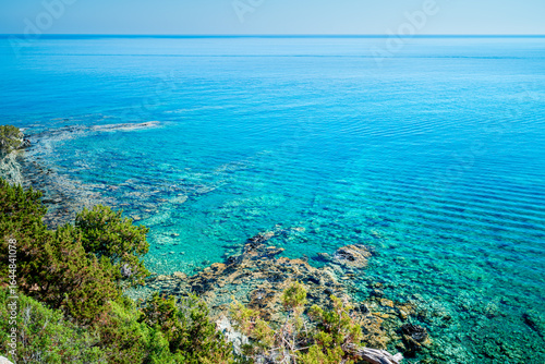 Wallpaper Mural Picturesque coast of Cyprus with its turquoise waters. Landscape of the Mediterranean island seen from above, Akamas Peninsula, Neo Chorio. Torontodigital.ca