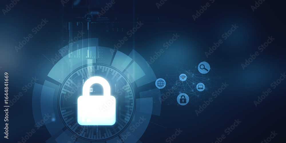 2d illustration Safety concept: Closed Padlock on digital background
2d illustration Safety concept: Closed Padlock on digital background