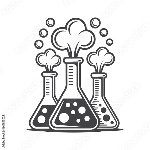 Bubbling Flasks with Smoke science laboratory