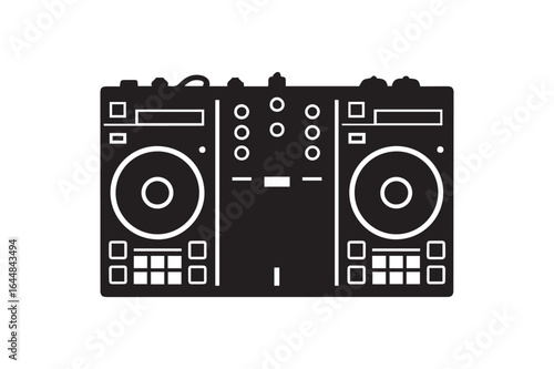 DJ Mixer Console Equipment Silhouette Vector - Music and Party Icon