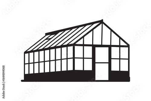 Greenhouse Building for Gardening and Agriculture - Hothouse Silhouette Vector