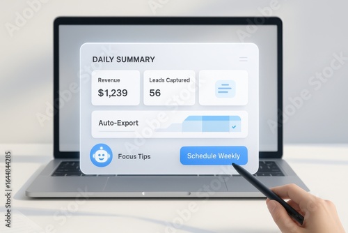 Wallpaper Mural Business Performance Dashboard Showing Daily Revenue, Leads, and Export Options
 Torontodigital.ca