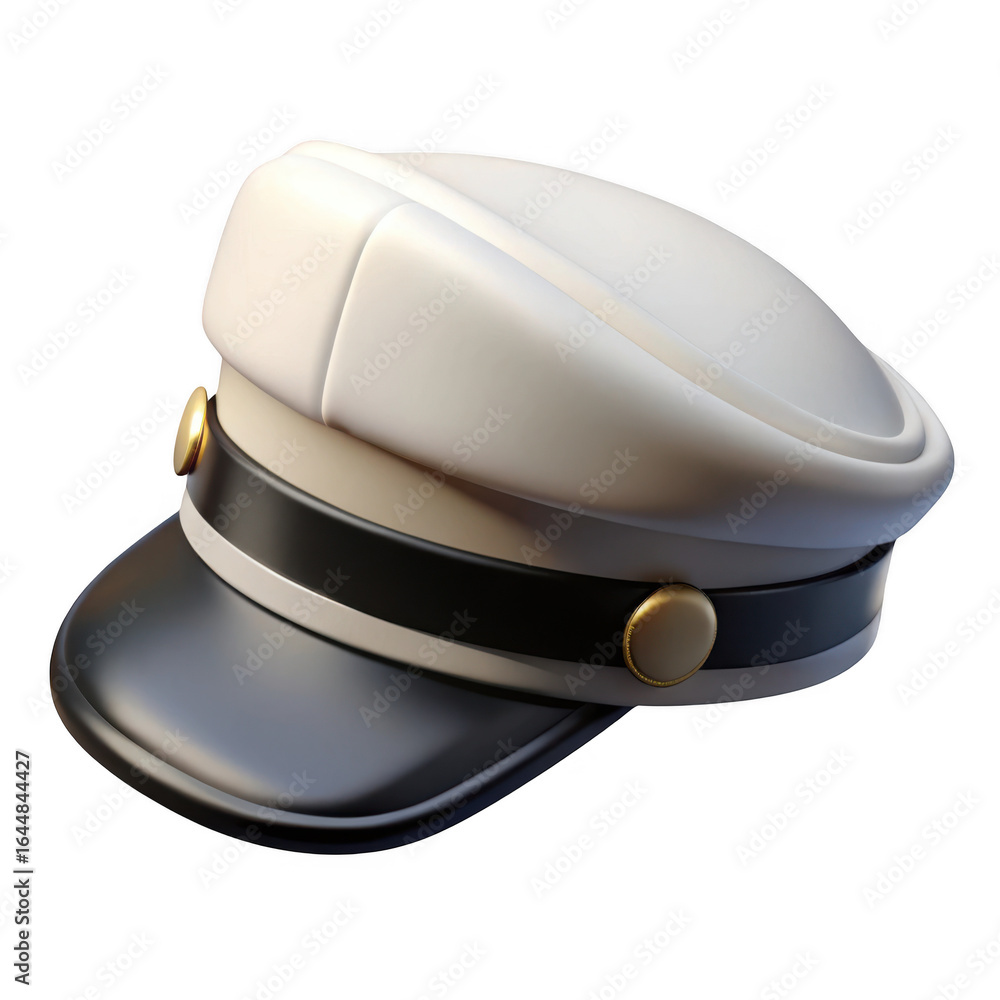 Fototapeta premium 3d vintage captain s hat isolated on transparent background