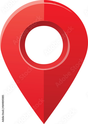 Navigation Pin Location Marker – Red GPS Icon for Map and Travel Design Vector