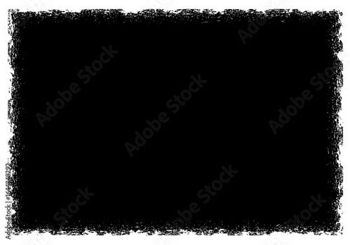 Distressed Black Rectangle Frame with Rough Edges