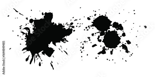 ink blots and splats. detailed ink splats Hyperrealistic Highly Detailed Isolated On Transparent Background	