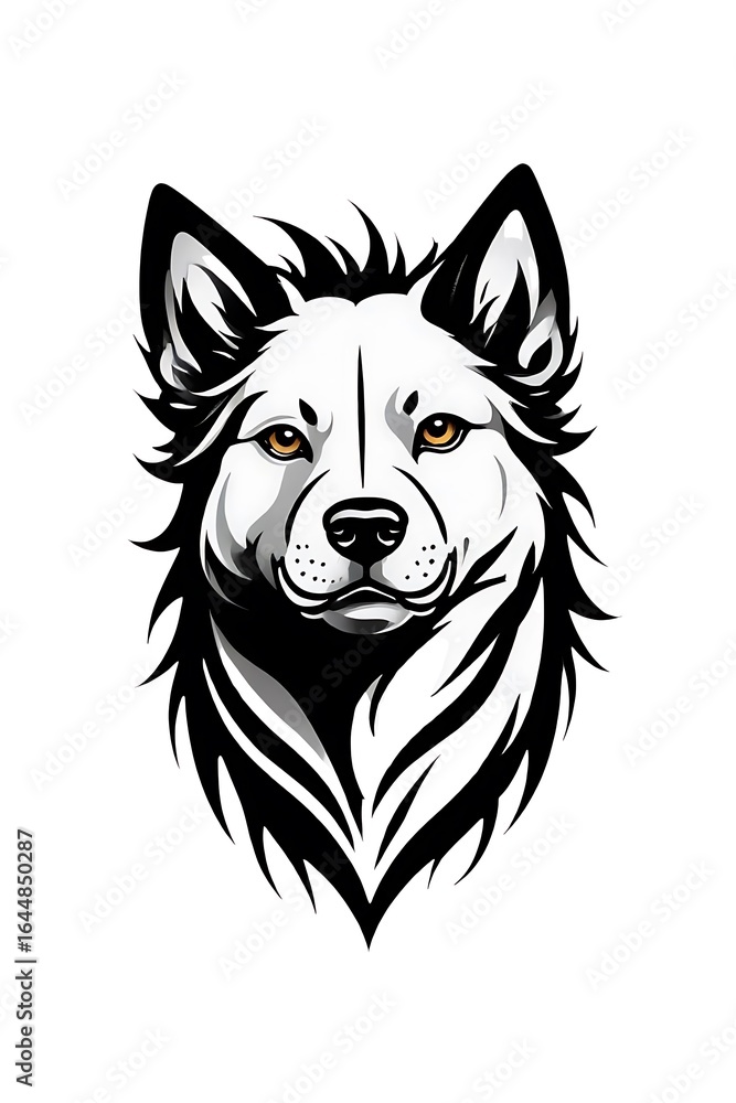 Naklejka premium Dog with a black nose and a black mouth