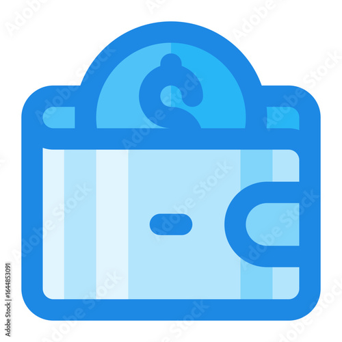 coin wallet blue filled color icon.