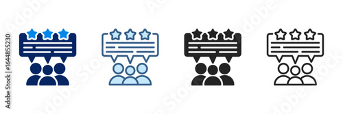 Testimonial Icon Set Multiple Style Vector Illustration