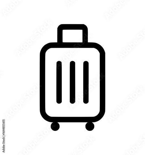 Black icon of a wheeled suitcase with extended handle