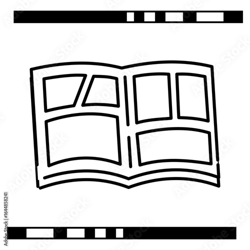 Open Manga Book with Comic Panels