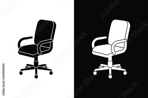 Stylish Office Chair Icon. Elegant Vector Silhouette Design