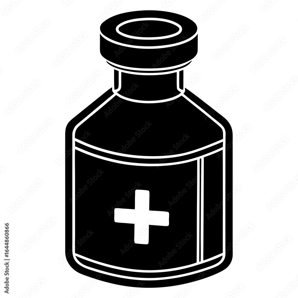 Obraz premium Medicine Bottle Icon Bottle Icon Medical Symbol Illustration for Healthcare and Drugstore Design