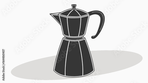 Moka pot espresso maker illustration for coffee brewing and kitchen appliance enthusiasts design asset