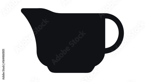 Black gravy boat vector image for sauce serving kitchenware and dining table essential design element icon