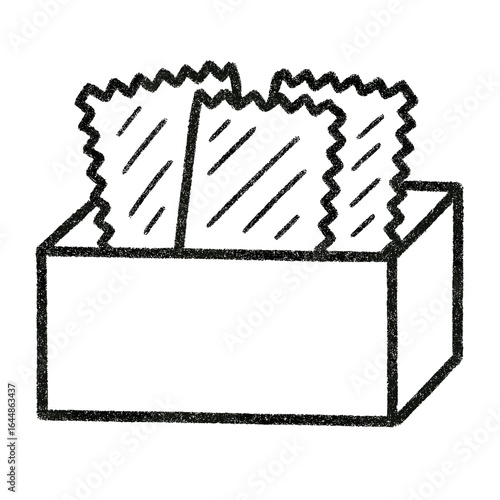 Fabric swatches displayed in box for textile selection  