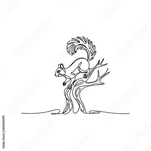 Squirrel perched on a tree branch climbing animal