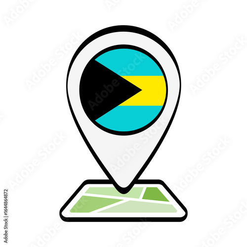 Bahamas Location Pin Flag Icon on Map Marker Free Download Bahamas Location Pin Flag Icon on Map Marker - GFXLoad