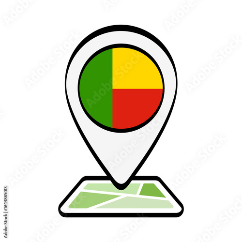 Benin Location Pin Flag Icon for Maps and Travel Free Download Benin Location Pin Flag Icon for Maps and Travel - GFXLoad