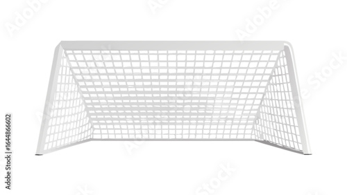 White soccer goal net illustration perfect for sports equipment and game design projects and athletic visuals