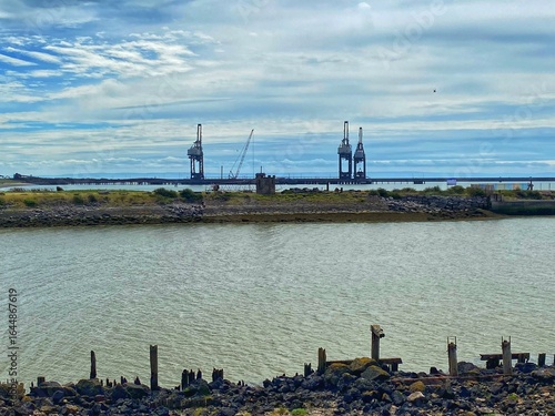 Disused cranes at the dockside