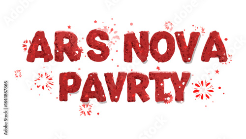 Ars nova pavrty celebration event design for festive occasion and special events with red color theme