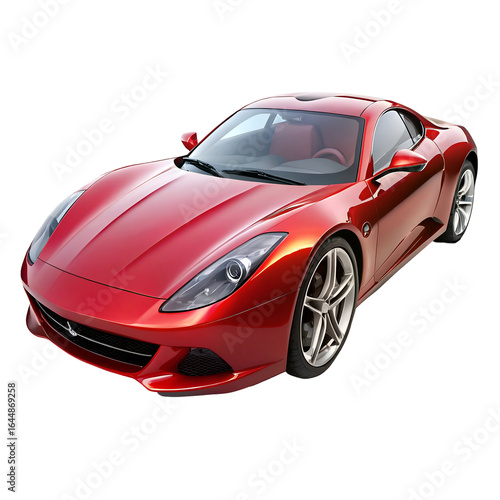 red sports car isolated