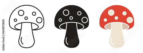 Mushroom icon set , vector illustration .