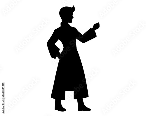 Silhouette of a prince, side view, vector illustration
