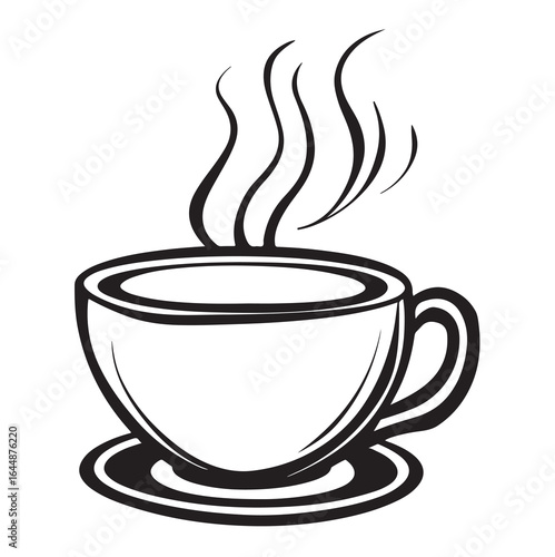 coffee cup of hot drink silhouette