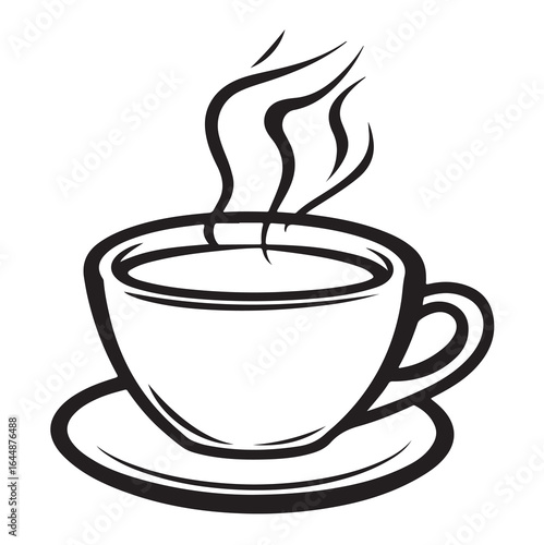 coffee cup of hot drink silhouette