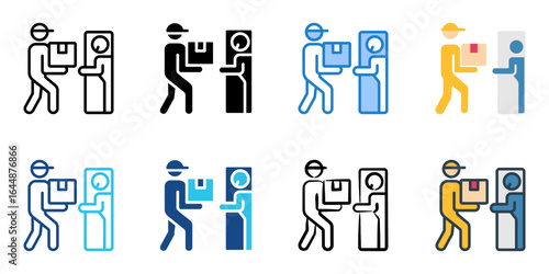 door to door icon set multiple style collection 
