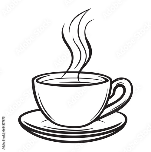 coffee cup of hot drink silhouette