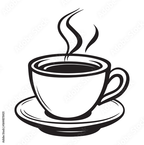 coffee cup of hot drink silhouette