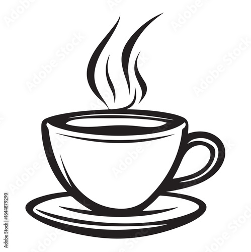 coffee cup of hot drink silhouette