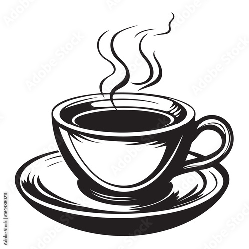 coffee cup of hot drink silhouette