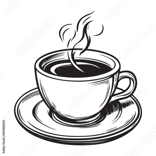 coffee cup of hot drink silhouette