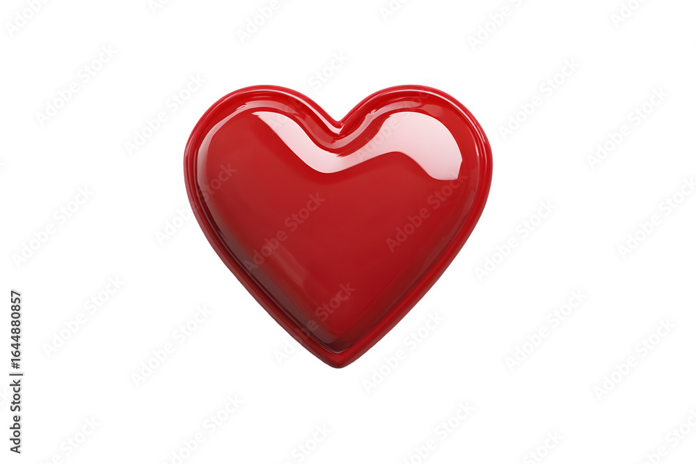 Fototapeta premium Red Heart on White Background PNG – Romantic Love Symbol, Valentine’s Day Decoration, and Simple Heart Icon with Transparent Background