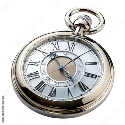 old pocket watch isolated on white background
