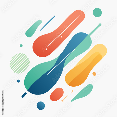 Abstract flat shapes morph smoothly in a clean minimal loop.