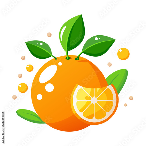 orange fruit with leaves