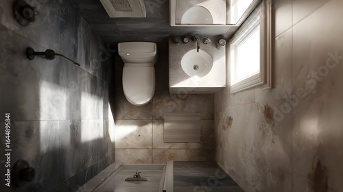 Compact guest bathroom with space saving layout and lighting