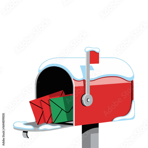Snowy Mailbox Christmas Vector