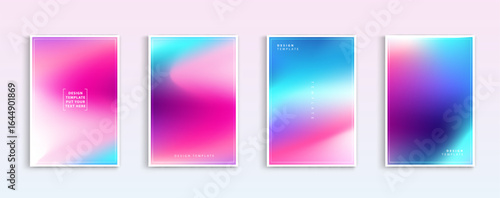 Gradient backgrounds vector set. soft tender orange, red, white and blue colours abstract background for app, web design, webpages, banners, greeting cards. vector design.