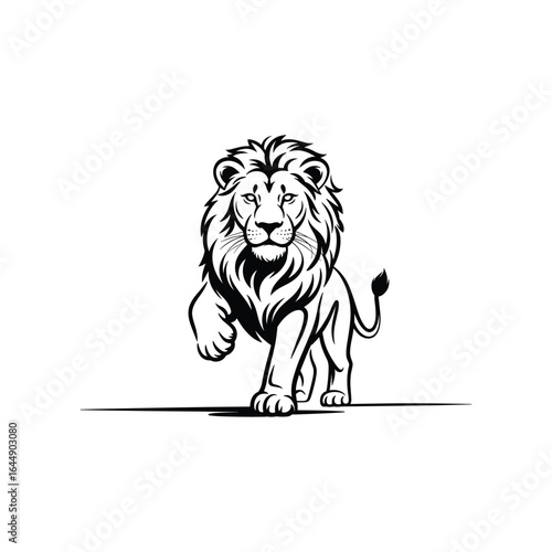 Wallpaper Mural Majestic lion walking forward with detailed mane and tail animal wildlife Torontodigital.ca