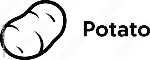 A simple potato outline drawing, a representing a healthy and organic root vegetable, perfect for cooking and various dishes