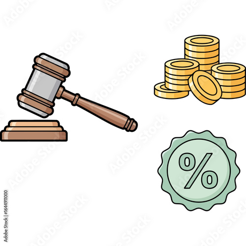 Legal Auction Hammer, Money, and Discount