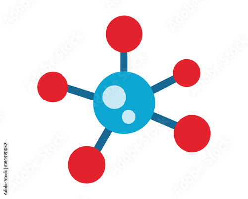 Molecular Cell Style Icon on White Background Chemistry and Scientific Representation