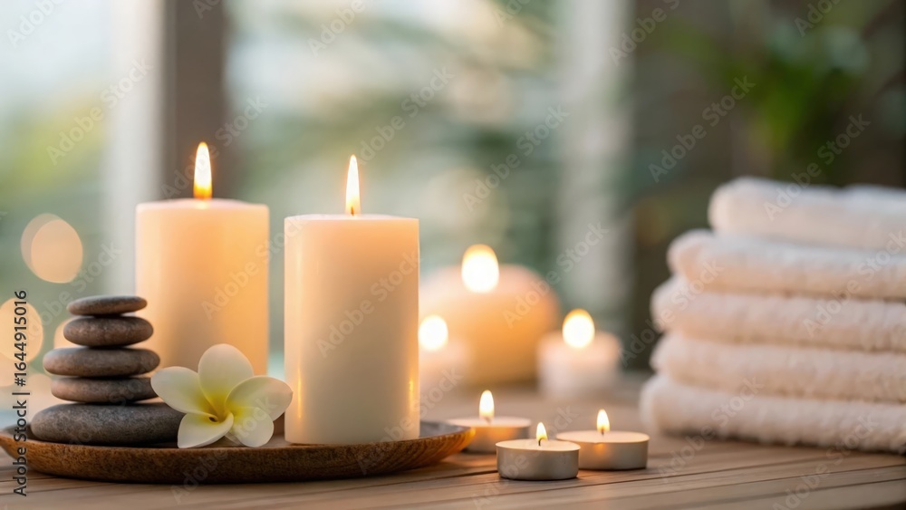 Serene beauty spa scene with lit candles — promoting wellness and peaceful relaxation
Serene beauty spa scene with lit candles — promoting wellness and peaceful relaxation